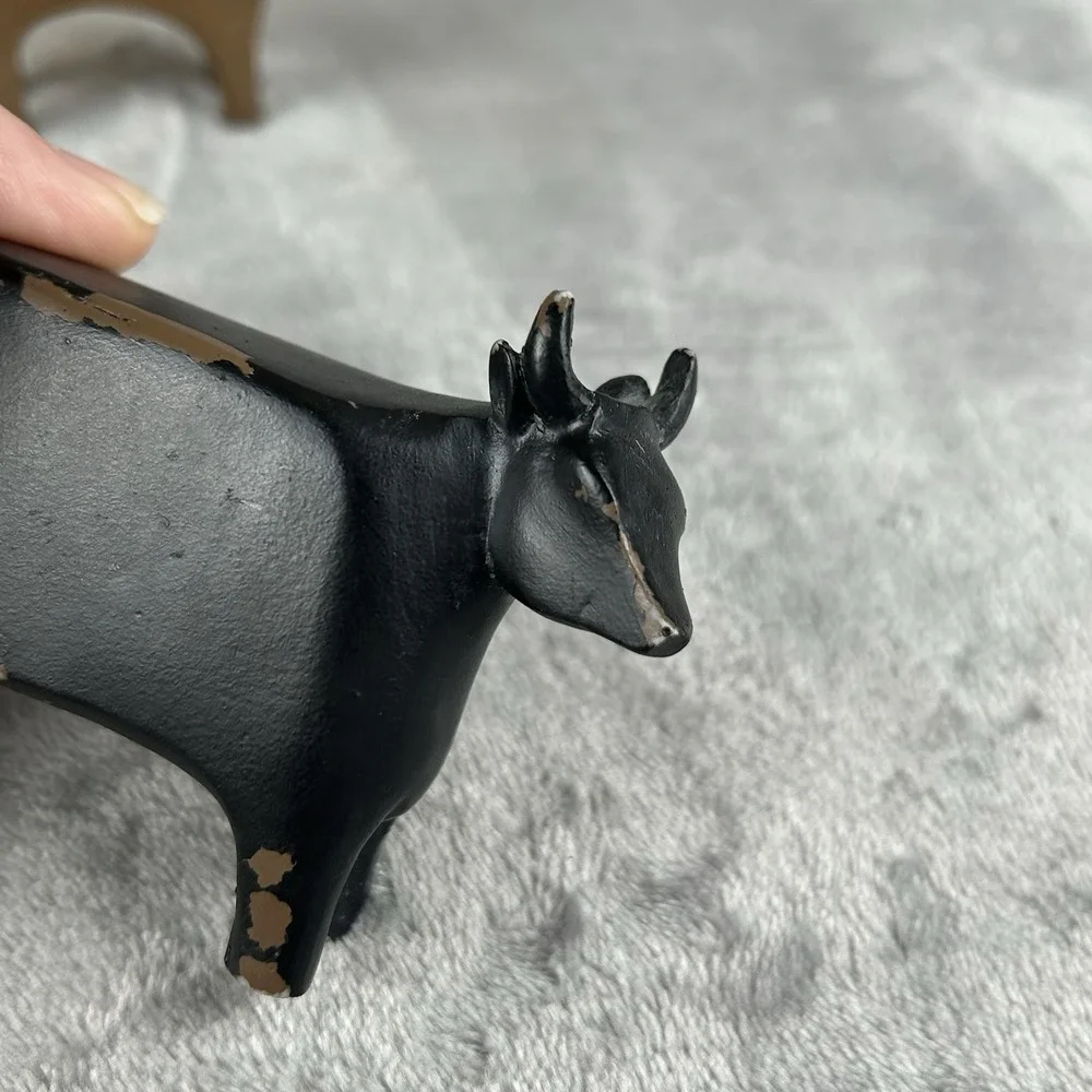 Primitive Farm Animals Set Of 3 Decorative Figures Pig Sheep & Cow